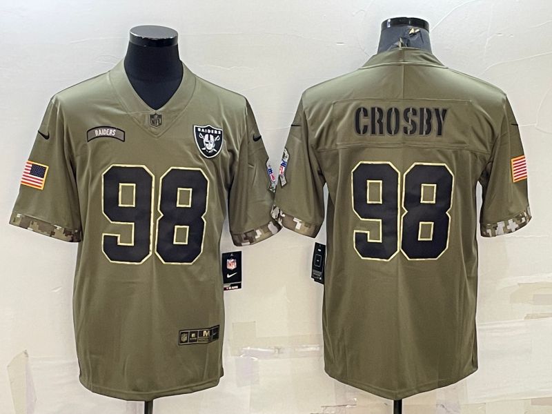 Men Oakland Raiders 98 Crosby Green 2022 Vapor Untouchable Limited Nike NFL Jersey